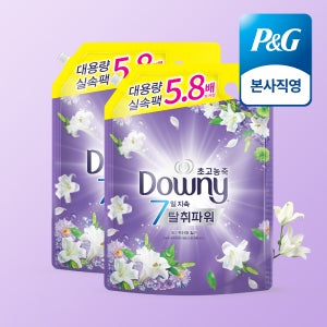 다우니 탈취파워 화이트티와 릴리 4.1L 초고농축 섬유유연제 리필 2개