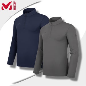 밀레 통기성 반집업 티셔츠 경량 신축성 남성 등산 아웃도어