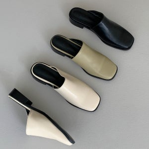 스퀘어토 와이드 블로퍼 로우힐 슬리퍼형 로퍼 여자 뮬로퍼 2.5cm