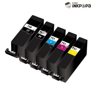 캐논 PGI-750PGBK CLI-751BK CLI-751C CLI-751M CLI-751Y 재생(호환)잉크 5색 SET