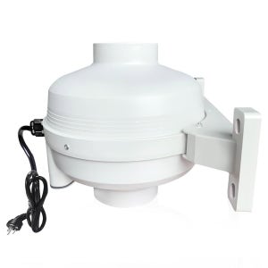 DCFAIRFAN 4인치 라돈 팬, 조용한 260CFM 라돈 시스템 인라인 덕트 팬 IP67 방수, 실내 실외 환기용 고풍량 전기 배기 팬, 흰색, PF 100W1
