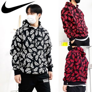 [창고정리] 나이키 에센셜 풀오버 프린팅 프렌치테리 남자 긴팔 후드 티셔츠