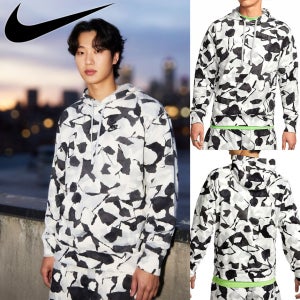 [창고정리] 나이키 에센셜 풀오버 프린팅 프렌치테리 남자 긴팔 후드 티셔츠