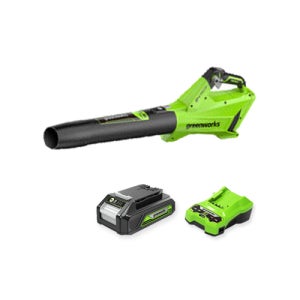 그린웍스 G-MAX 24V 충전 무선 파워 엑시얼 브로워 450 2Ah 배터리 충전기 세트