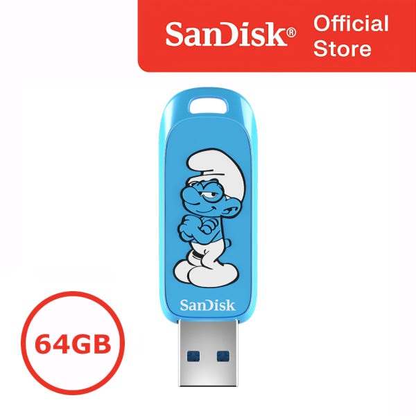 캡+스트랩 패키지 샌디스크 USB 메모리 귀여운 캐릭터 판촉물 스머프 USB 대용량
