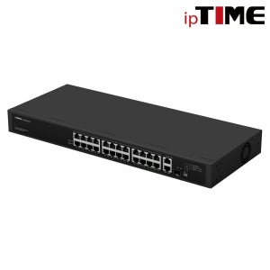 ipTIME PoE2403Q 24포트 100Mbps PoE 스위칭허브 300W VLAN