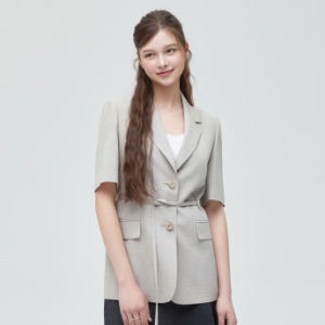 [N배송] 로엠 올데이 린넨라이크 반팔 자켓 RMJKG25R11