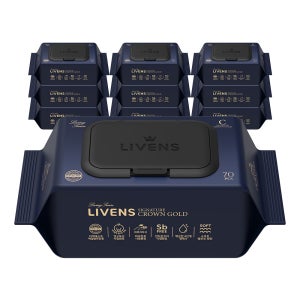 리벤스 시그니처 크라운골드 엠보싱 아기물티슈 70매, 10개