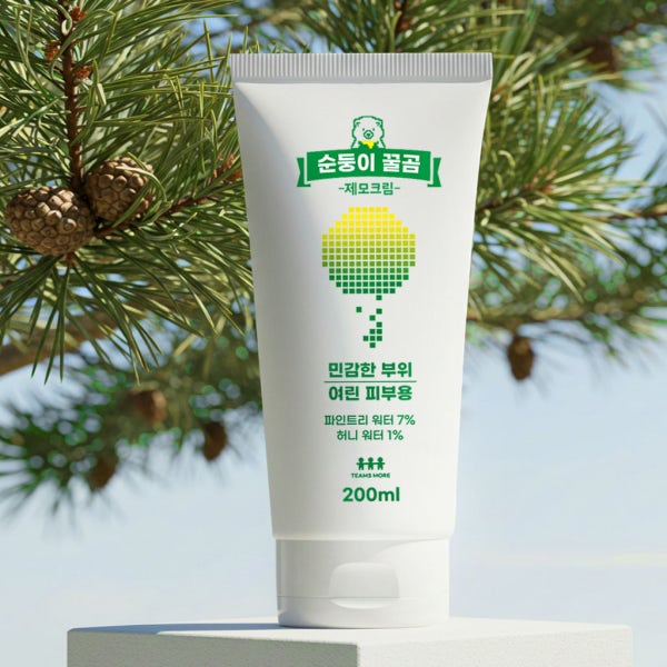올리브영 팀스모어 순둥이 꿀곰 제모크림 200ml 왁싱크림 겨드랑이 왁싱 비키니라인