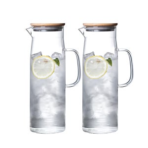 내열유리 물병 유리물병 저그 물통 1.2L, 2개