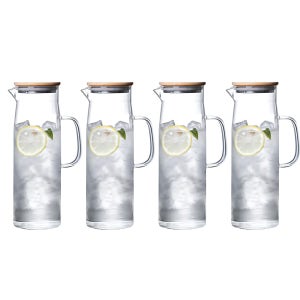 내열유리 물병 유리물병 저그 물통 1.2L, 4개