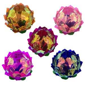 홀로그램 연꽃 5칼라 기도등 1박스10개입 부처님오신날 연등 초파일 법당 불교용품 무속용품