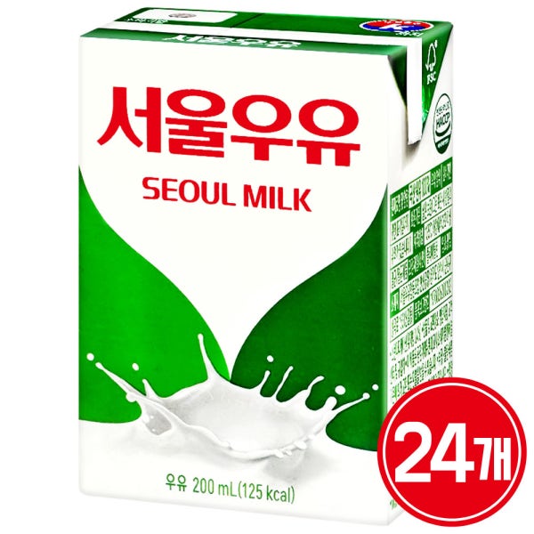 서울우유 멸균우유200ml 24개 흰우유