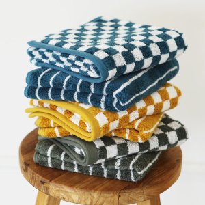기라로쉬 호텔 수건 체스 체크 두꺼운 뱀부 선염 타월 180g (4매)