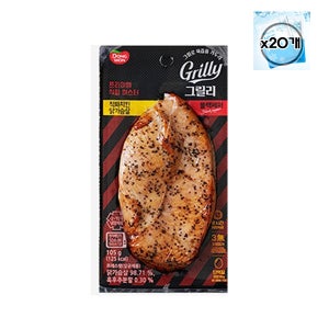 닭가슴살 동원 그릴리 황금치킨 닭가슴살 대용량 블랙페퍼맛, 105g, 20개