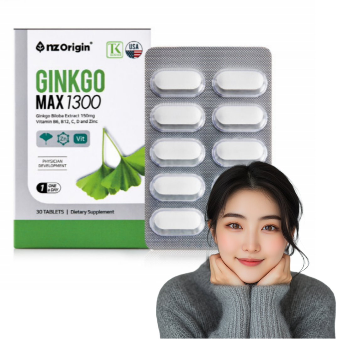 엔젯오리진 기억력 혈액순환 <b>징코맥스</b> 1300 30정, 1개