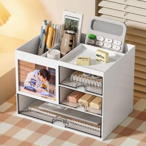 파스텔라 데스크 오거나이저 화이트 정리함 수납함 PDO-405