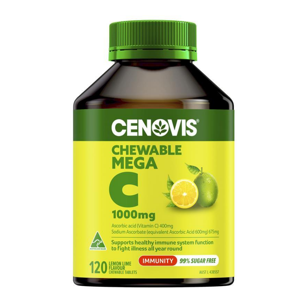 호주 세노비스 메가 <b>비타민C 1000mg 레몬라임</b> 츄어블 120정, 1개