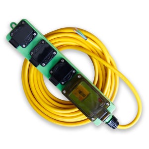 AK라온 이동형 멀티연장선(무플러그) RAK-NC203-G4010 10m 3구 그린 전선 4.0SQ암페어 15A/16A/20A/30A