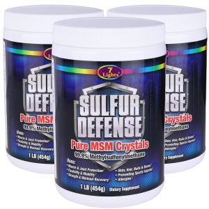 Sulfur Defense 퓨어 MSM 크리스탈 3000MG 454G 3개