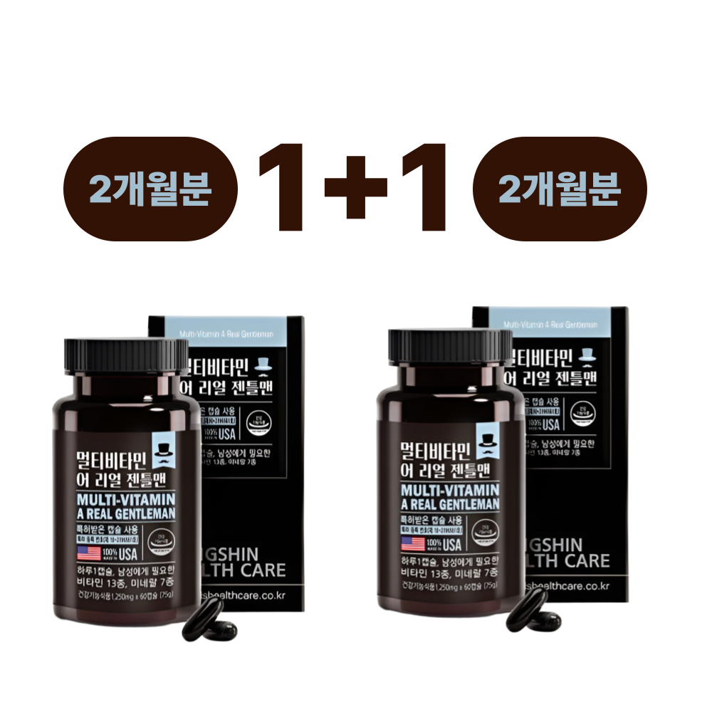 남자 멀티<b>비타민</b> <b>엔</b> 미네랄 올인원 종합<b>비타민</b> 포맨 만성피로영양제 60캡슐, 2개