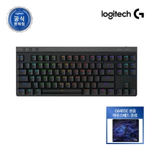[G640SE 패드증정] 로지텍코리아 공식 G515 LIGHTSPEED TKL 무선 게이밍키보드 블랙, 갈축