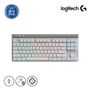 [설럭키카드증정] 로지텍코리아 공식 G515 LIGHTSPEED TKL 무선 게이밍키보드 화이트, 적축