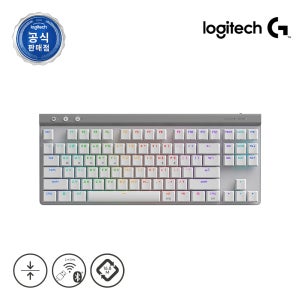 로지텍코리아 공식 G515 LIGHTSPEED TKL 무선게이밍키보드 화이트, 적축