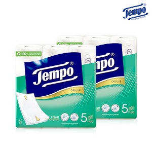 [한/정/수/량] 프랑스 직수입 프리미엄 5겹 템포 두루마리 휴지 9롤 2팩 + 휴대용 휴지 10매 2개 증정