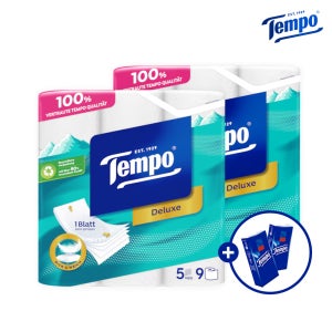 [한/정/수/량] 프랑스 직수입 프리미엄 5겹 템포 두루마리 휴지 9롤 2팩 + 휴대용 휴지 10매 2개 증정