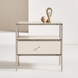 클레어 이브 500 미드센츄리 협탁 웜아이보리 완제품 거실 침실 미니 수납장