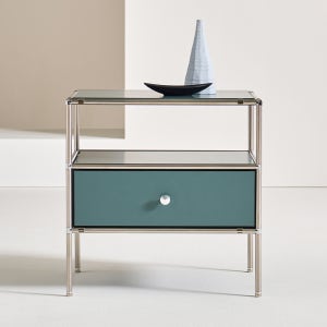 클레어 이브 500 미드센츄리 협탁 피콕그린 완제품 거실 침실 미니 수납장