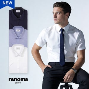 [레노마셔츠]구김적은 기본 남성 반소매 와이셔츠 (스판 반팔 드레스 셔츠)