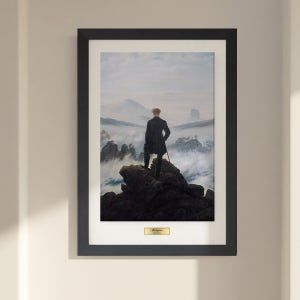 프리드리히 명화 고급 액자 안개바다 위의 방랑자 세로형 7호 르와뜨 블랙