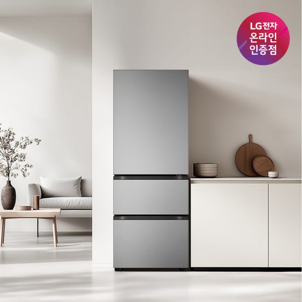 LG 디오스 오브제컬렉션 김치톡톡 Z330MPSF11 327L 1등급 (프라임실버/메탈) 3도어 스탠드형 신혼 서브 멀티 냉장고