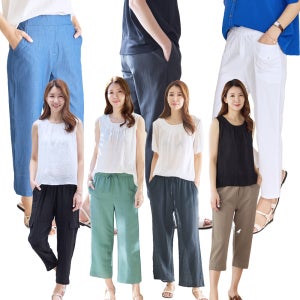 인견 데님 워싱 링클 카고 와이드 일자 9부 7부 팬츠