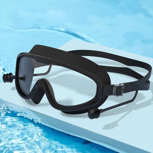스윔뷰 귀마개일체 안티포그 클리어 고글 물안경 블랙