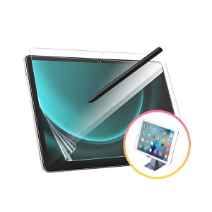 갤럭시탭A 10.1 With S Pen 액정 보호필름 2매+메탈 모바일 거치대