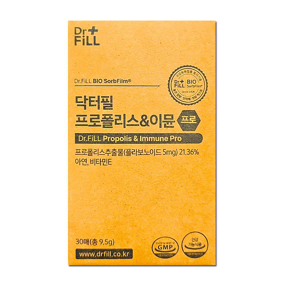 닥터필 <b>필름형 프로폴리스</b> 이뮨 프로 318.3mg 30매 1박스