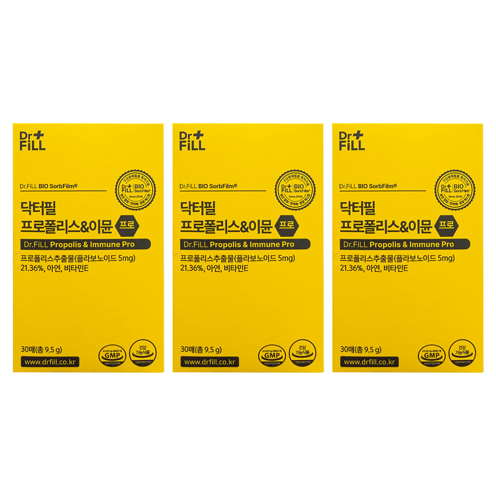닥터필 <b>필름형 프로폴리스</b> 이뮨 프로 318.3mg 30매 3박스
