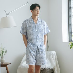 남자파자마 인견 냉감잠옷세트 쿨 반팔 잠옷