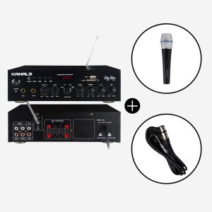 [음향패키지] KANALS 카날스 BKM-50 2채널 미니앰프 매장앰프 마이크세트 BKD-901 마이크+케이블