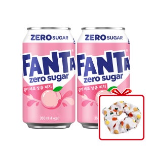 (공식) 환타 제로 상큼피치 CAN 350ml 24개 + 헤어 크런치 (옵션선택)