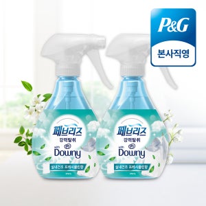 페브리즈 섬유탈취제 강력탈취 다우니 실내건조 프레시클린향 본품 370ml 2개