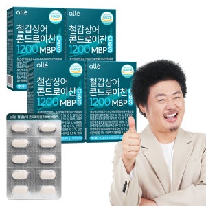 [블루베리 1박스 증정] 알레 철갑상어 콘드로이친 1200 MBP 철갑상어연골 1000mg 60정, 4개