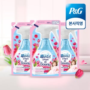 페브리즈 섬유탈취제 강력탈취 다우니 에이프릴향 리필 320ml 3개