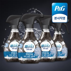 페브리즈 섬유탈취제 섬유향수 강력탈취 포맨 쿨 아쿠아 향 본품 370ml 4개