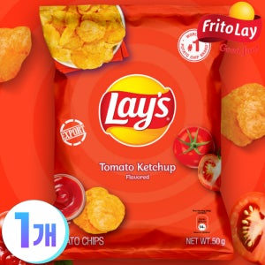 레이즈 감자칩 생 감자 포테이토 간식캠핑 lay 토마토케찹맛, 50g, 1개