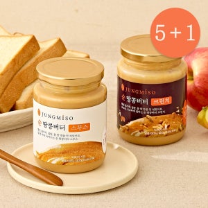 [5+1] 정미소 100% 순 땅콩버터 크런치 대용량 400g, 6병