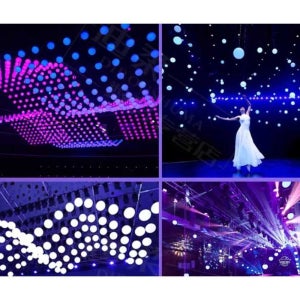 행사장 조명 LED 원구 리프팅 천장 전시회 무대 풀컬러 2m 리프팅 볼 (15-40cm)